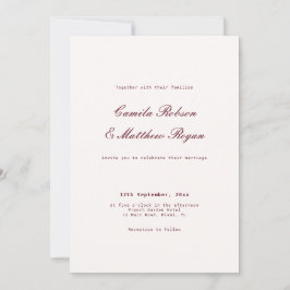 Convites Casamento Marfim e Borgonha