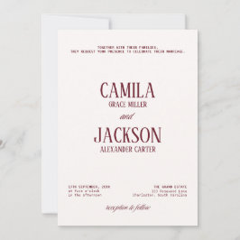 Convites Casamento Marfim e Borgonha