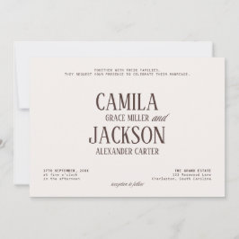 Convites Casamento Marfim e Marrom