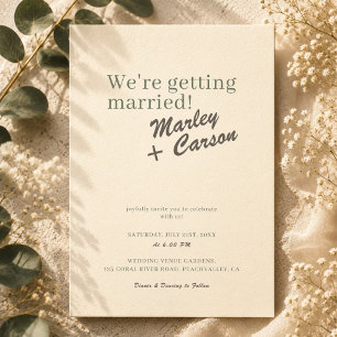 Convites Casamento Marfim Pastel Minimalista Funk Moderno