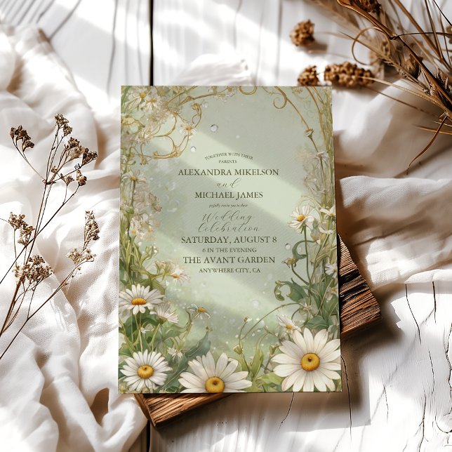 Convites Casamento Marguerite Daisy Dusty (Criador carregado)