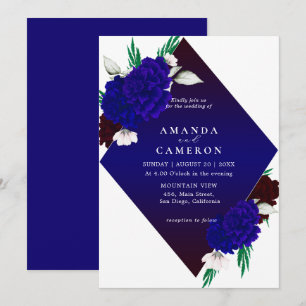 Convites Casamento "MARIGOLD" Elegante Vermelho Borgonha Az