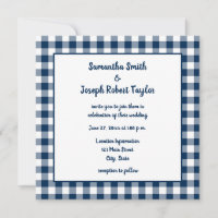 Casamento marinho Blue Gingham Country