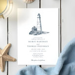Convites Casamento Marítimo Luminoso Oceano Costeiro<br><div class="desc">Convite de Casamento Marítimo de Farol Oceânico</div>