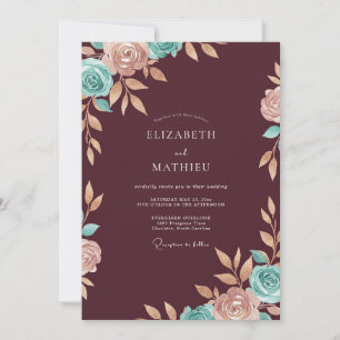 Convites Casamento Marrom Água Ranunculus Eucalipto