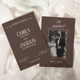 Convites Casamento Marrom Chocolate Moderno
