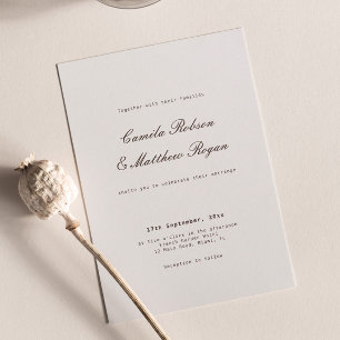 Convites Casamento Marrom e Marfim Elegante