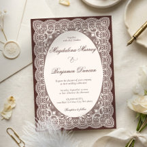 Casamento Marrom Elegante Renda Ivory Vitoriano An