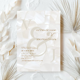 Convites Casamento Marrom Neutro Moderno Elegante