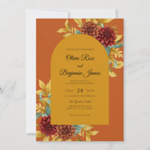 Convites Casamento Marrom Ócre Dália