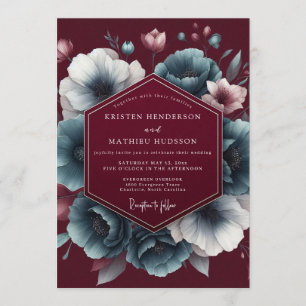 Convites Casamento Marrom Teal Chiaroscuro