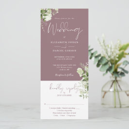 Convites Casamento Mauve Botânico Tudo Em Um