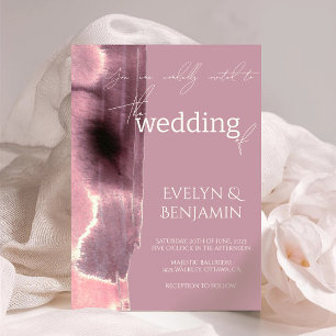 Convites Casamento Mauve Simples Dusty Rosa