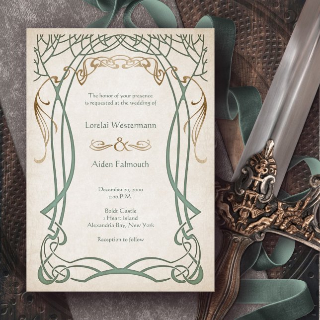 Convites Casamento Medieval Celta Fantástico (Criador carregado)