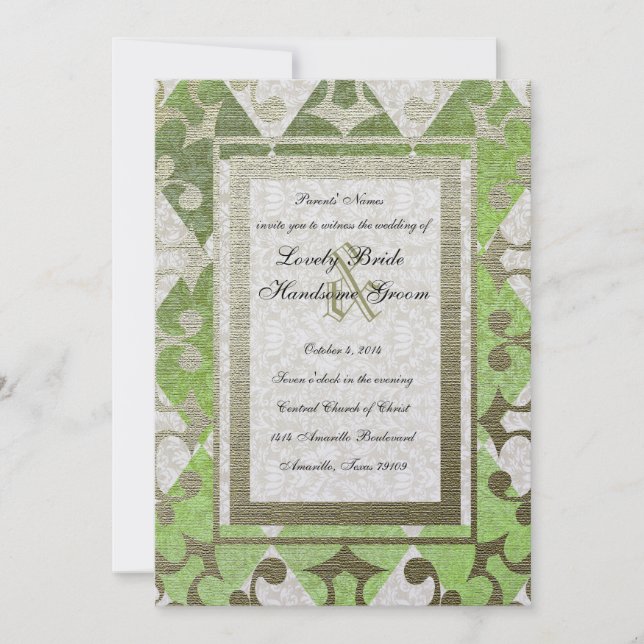 Convites Casamento medieval Dourado Rico Harlequin (Frente)