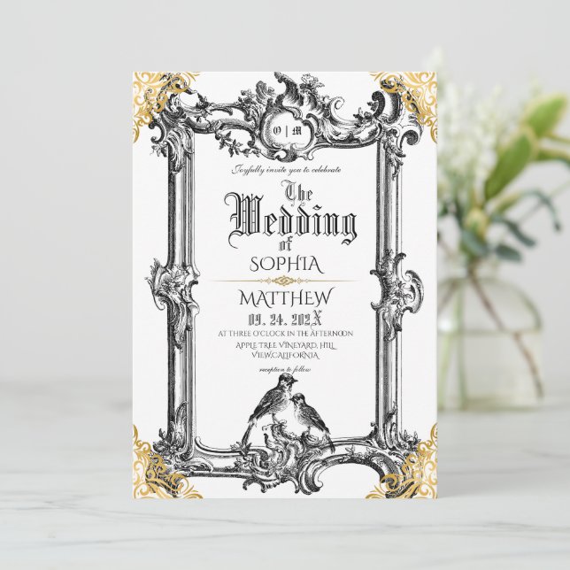 Convites Casamento Medieval Fantasia Real (Em pé/Frente)
