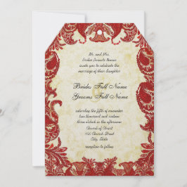 Convites Casamento Medieval Renascentista Vermelho Vintage 