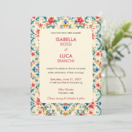 Convites Casamento Mediterrâneo | Azulejo Italiano