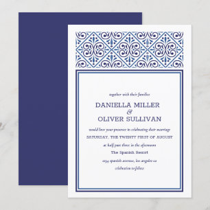 Convites Casamento mediterrâneo do quadro espanhol do