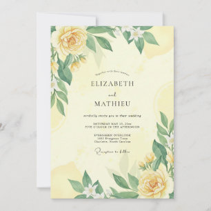Convites Casamento Mediterrâneo Jubiloso Amarelo