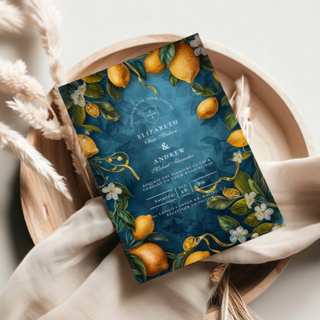 Convites Casamento Mediterrâneo Lemon Bliss (Criador carregado)