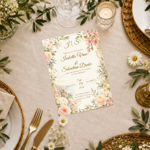 Convites Casamento Mediterrâneo Romântico