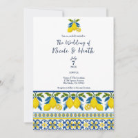 Casamento mediterrânico de Lemon Amarelo Azul