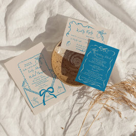 Convites Casamento mediterrânico de Limão Desenhado à Mão