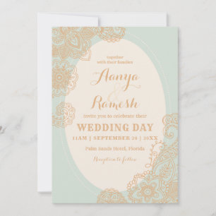 Convites Casamento Mehndi, Círculo Dotado de Mandala