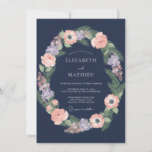 Convites Casamento Meia-Noite Âmbar Ranunculus Cinza Eucali