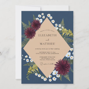 Convites Casamento Meia-Noite Dahlia Fern