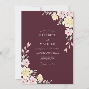 Convites Casamento Merlot Blush Ranunculus Eucalipto