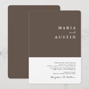 Convites Casamento Metade Branco Simples E Minimalista 