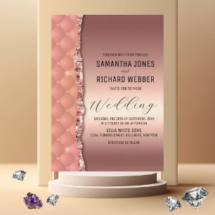 Convites Casamento Metálico Glitter Dourado De Rosa Glam