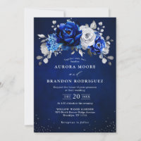 Casamento Metálico Real Azul De Prata Branca Em