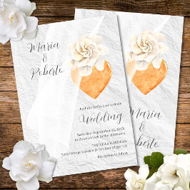 Convites Casamento Mexicano Elegante Floral Milagros Heart