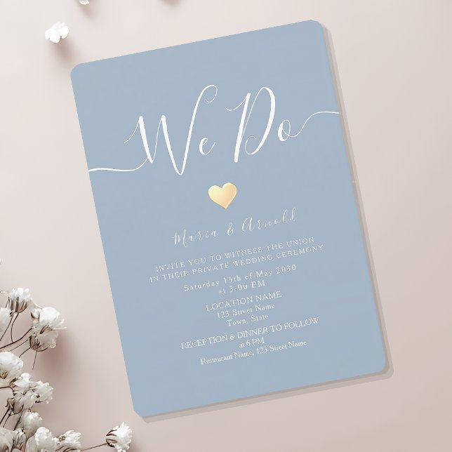 Convites Casamento Micro Azul Empoeirado (Criador carregado)