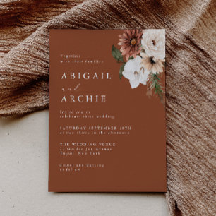Convites Casamento Minimal Boho Terracotta 