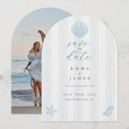 Convites Casamento Minimalista à Beira-Mar com Concha Save 