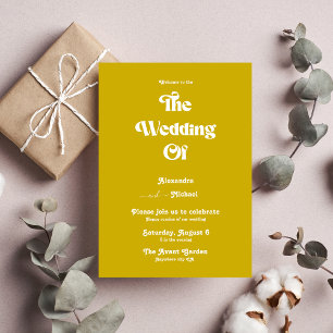 Convites Casamento Minimalista Amarelo Mostarda Brilhante M
