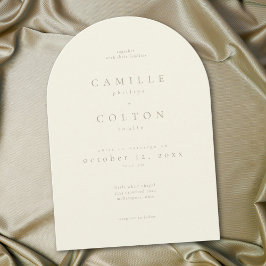 Convites Casamento Minimalista Arco de Marfim Elegante