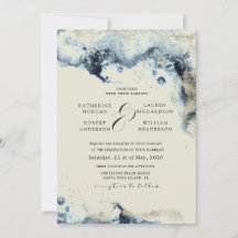 Casamento Minimalista Azul e Dourado
