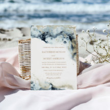 Casamento Minimalista Azul e Dourado