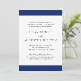 Convites Casamento Minimalista Azul Marinho Moderno Tudo Em
