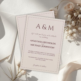 Convites Casamento minimalista bege simples moderno