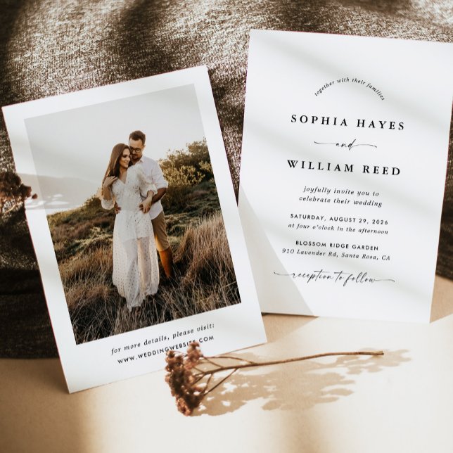 Convites Casamento Minimalista Boho (Criador carregado)