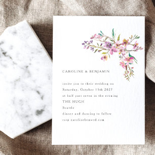 Convites Casamento Minimalista Boho Caprichoso com Flores S