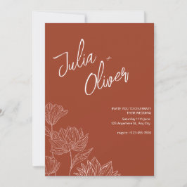 Convites Casamento Minimalista Boho Floral Casamento Editáv
