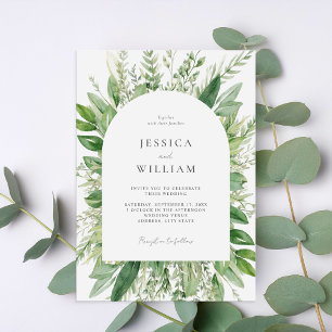 Convites Casamento Minimalista Boho Greenery