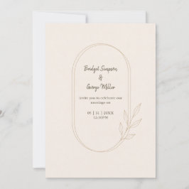 Convites Casamento minimalista botânico dourado escandinavo